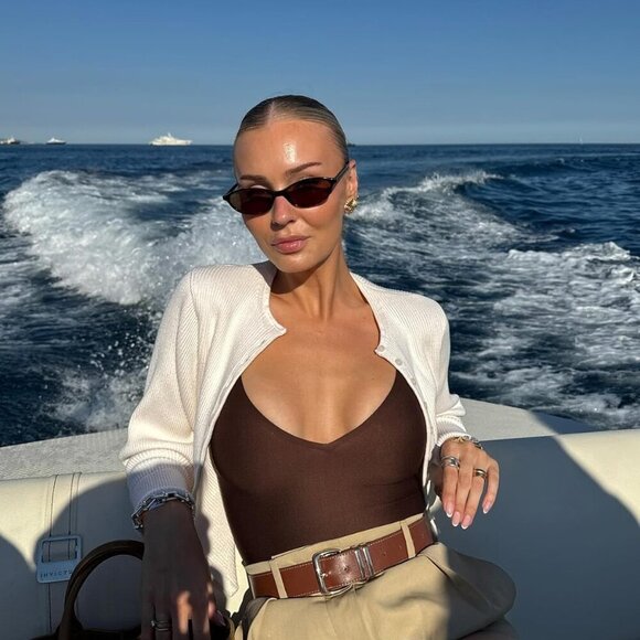 Retro Oval Sunglasses Women Chic 90s Sunnies UV Protection Trendy Light - Picture 7 of 9